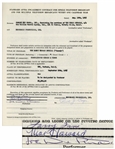 Three Stooges Agreement Signed by Moe Howard, Larry Fine & Joe DeRita for an Appearance on The Danny Thomas Special